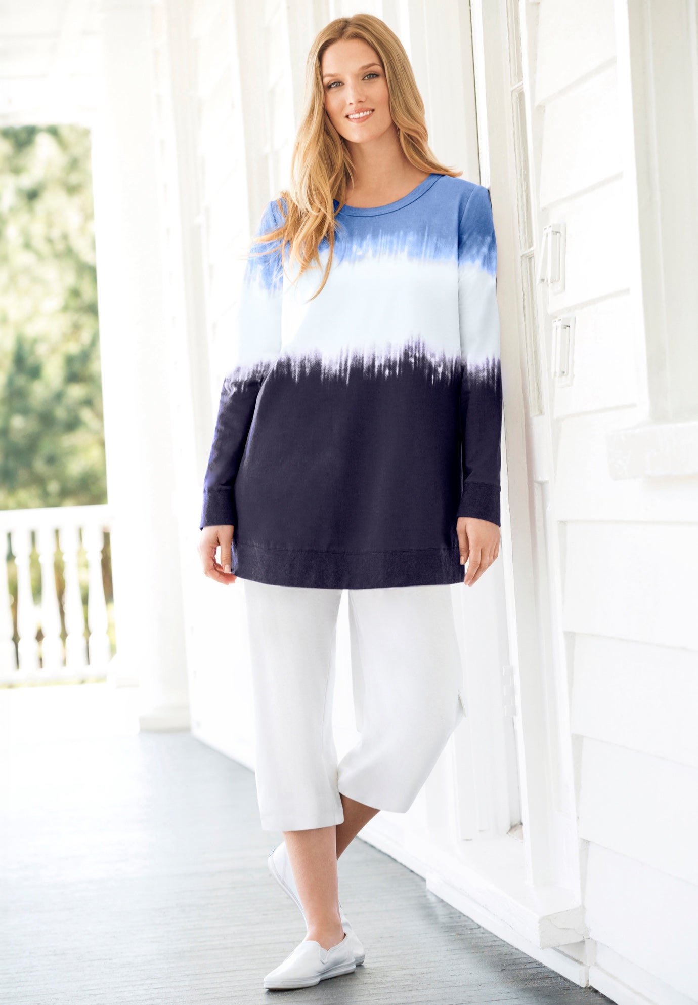 Tie-dyed knit sweatshirt tunic image number 6