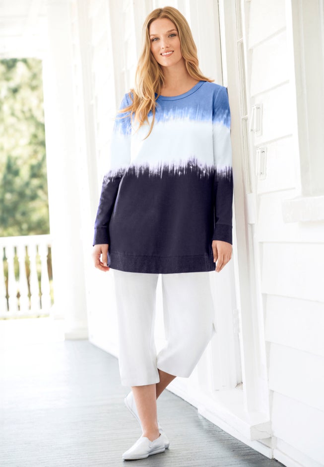 Tie-dyed knit sweatshirt tunic image number 6