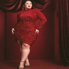 Ruched Sequin Dress image number null