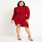 Ruched Sequin Dress image number null