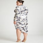 Printed Velvet Mock Neck Dress image number null