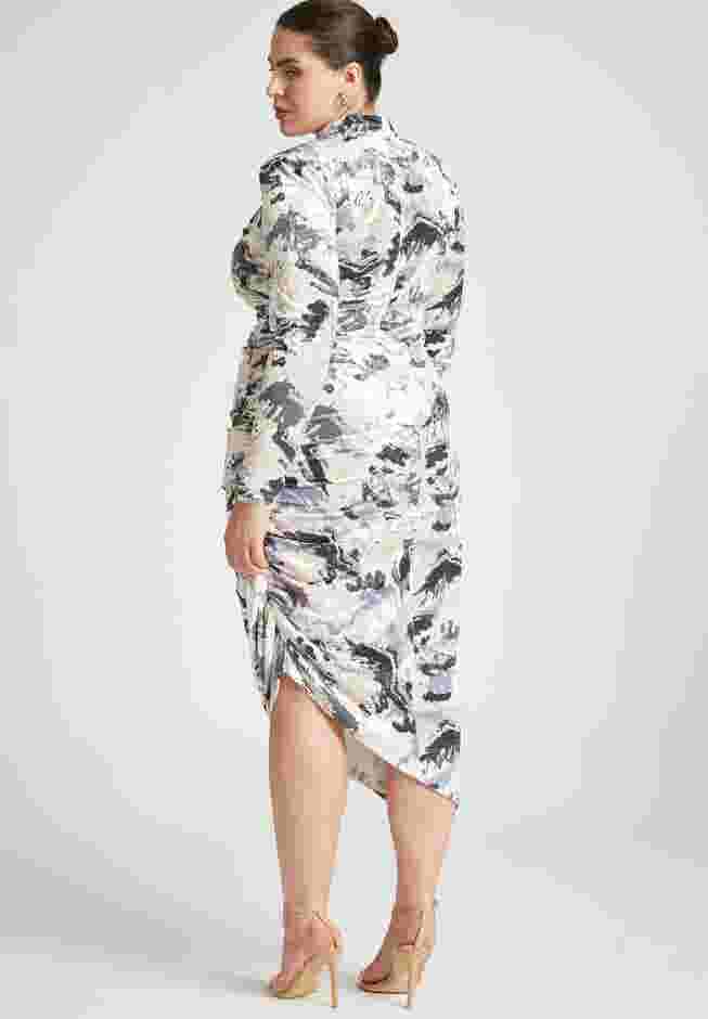 Printed Velvet Mock Neck Dress image number 4
