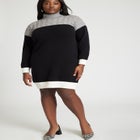 Colorblocked Sweater Mini Dress image number null