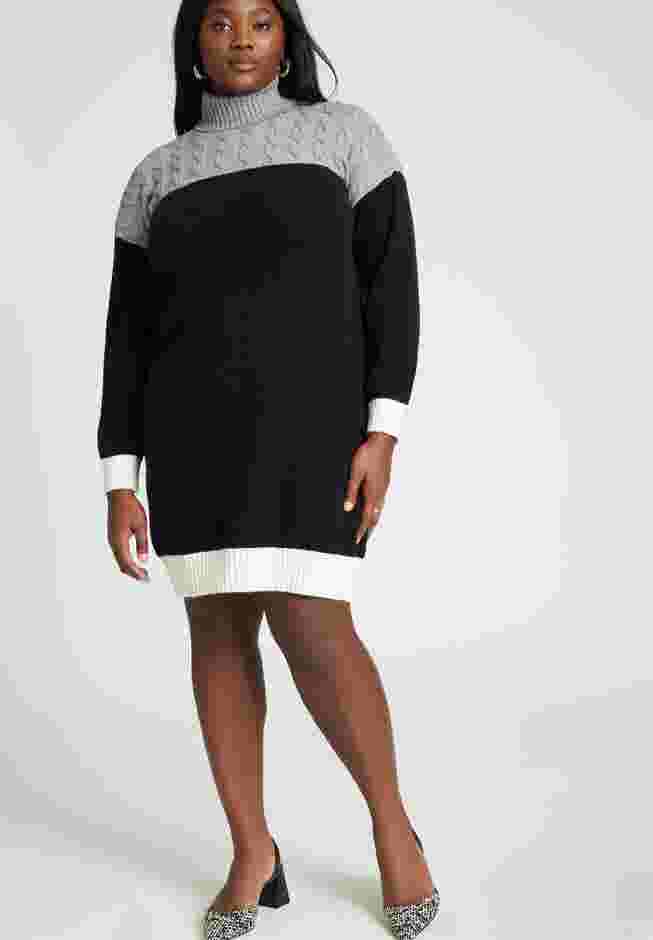 Colorblocked Sweater Mini Dress image number 1