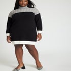 Colorblocked Sweater Mini Dress image number null