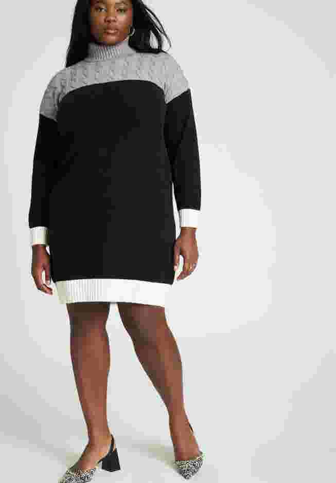 Colorblocked Sweater Mini Dress image number 0