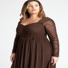 Shirred Mesh Midi Dress image number null