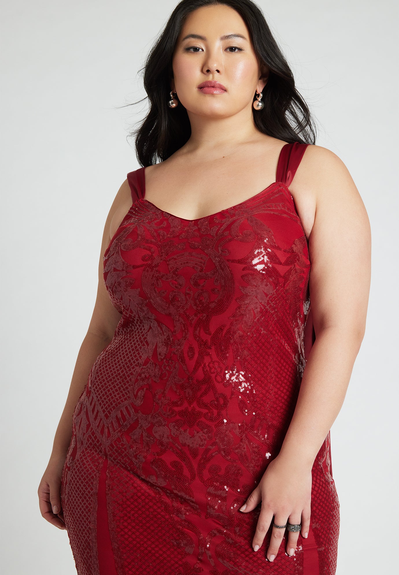 Patterned Sequin Dress image number 3