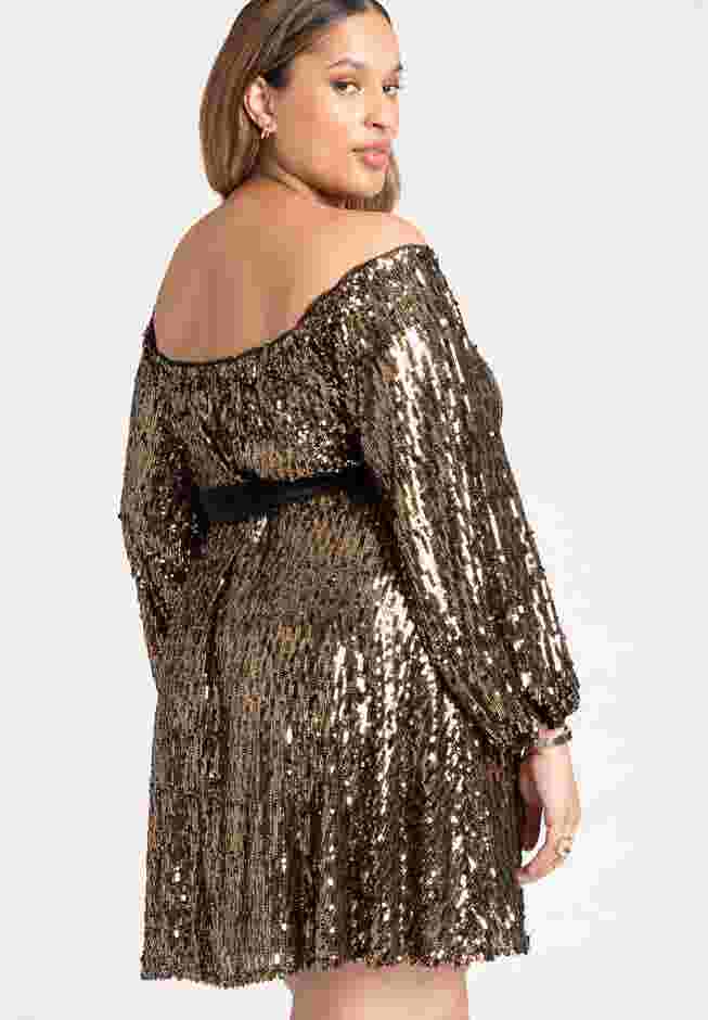 Sequin Mini Dress With Bow image number 2