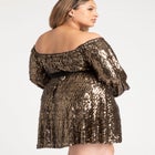 Sequin Mini Dress With Bow image number null