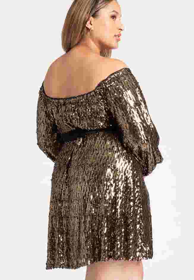 Sequin Mini Dress With Bow image number 3