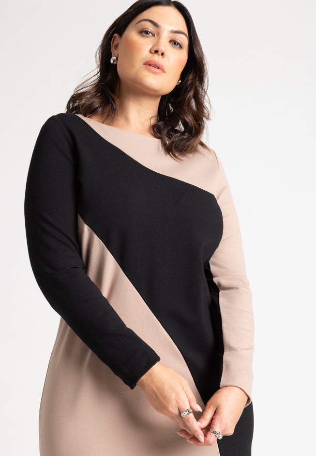 Colorblocked Ponte Dress image number 4