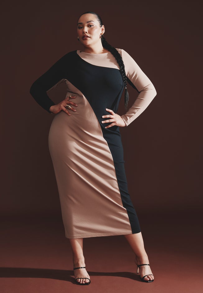 Colorblocked Ponte Dress image number 0