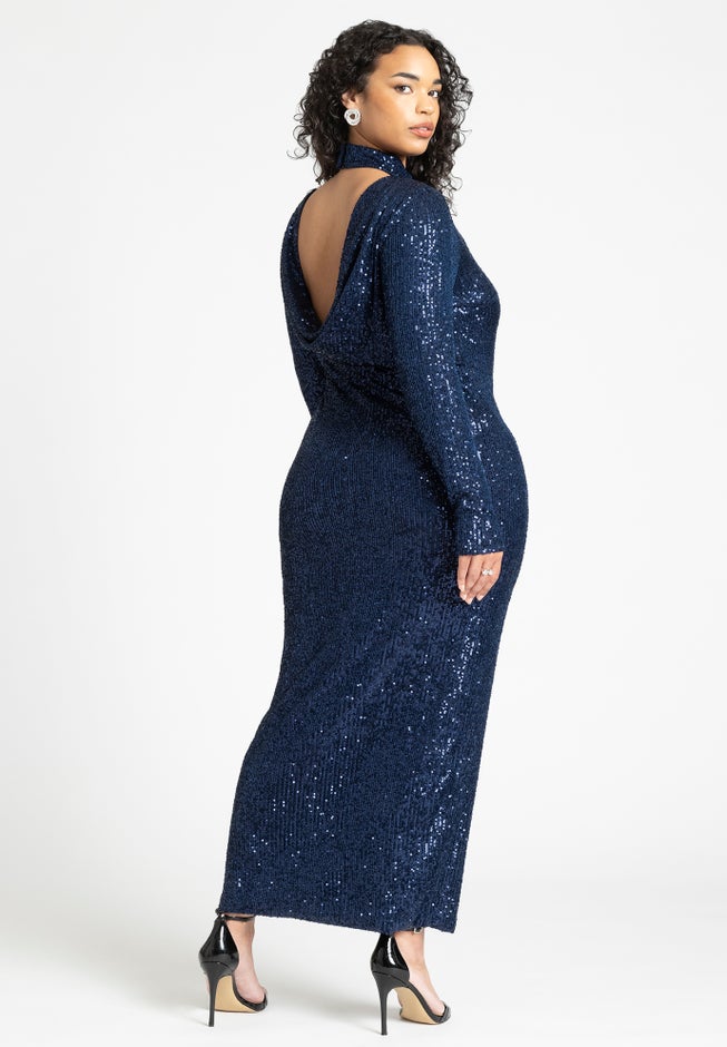 Open Back Sequin Dress image number 1