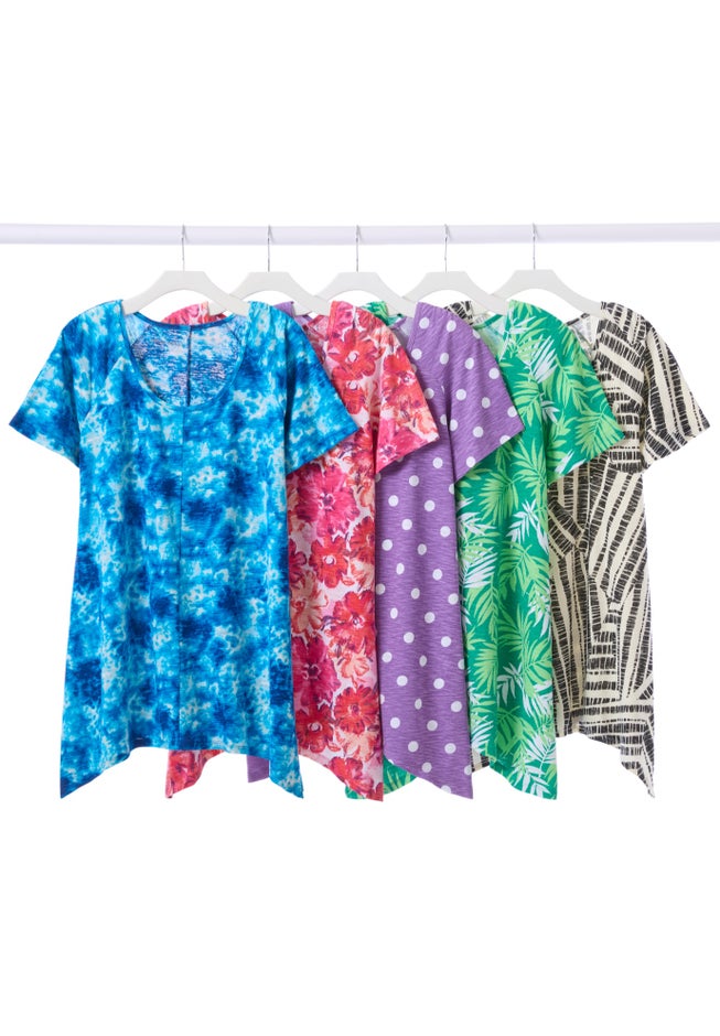 Textured Pointed Hem Tunic image number 1