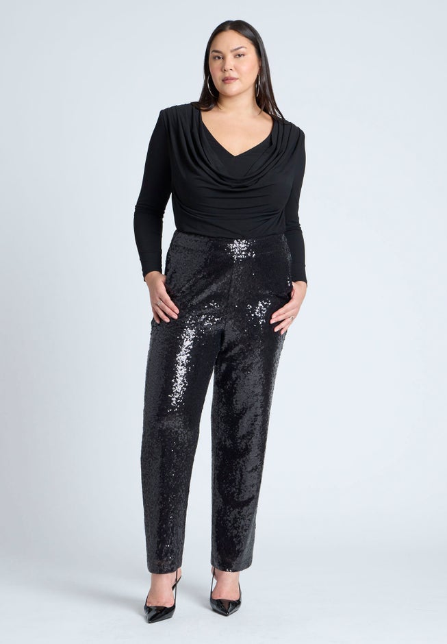 Fitted Sequin Pant image number null