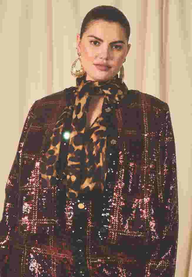 Plaid Sequin Crop Jacket image number 0