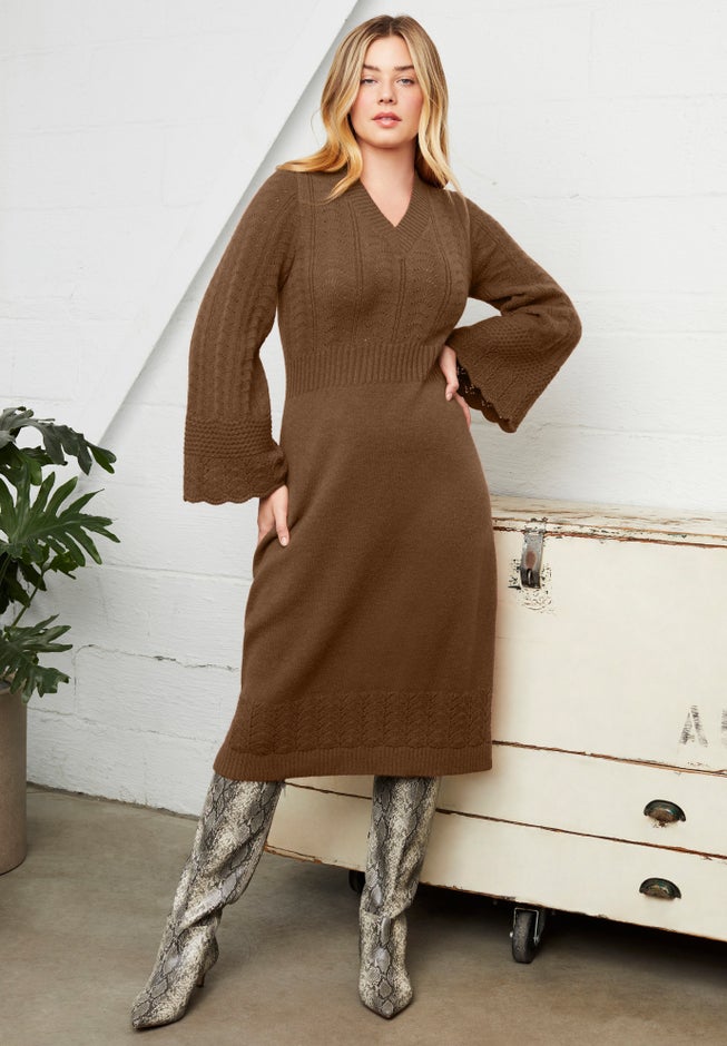 Bell-Sleeve Sweaterdress image number null