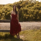 Ruffled Peplum Corseted Midi Dress image number null