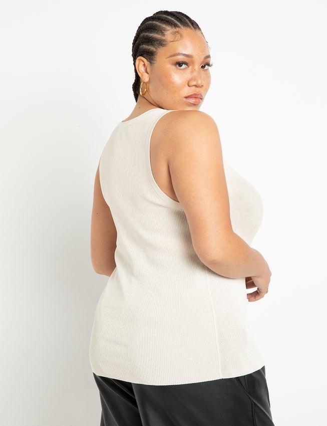 Scoop Neck Knitted Tank image number null