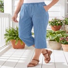 Fineline Stretch Denim Pull-On Capri Jeans image number null
