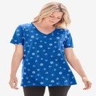 Perfect Printed Short-Sleeve V-Neck Tee image number null