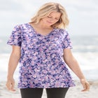 Perfect Printed Short-Sleeve V-Neck Tee image number null