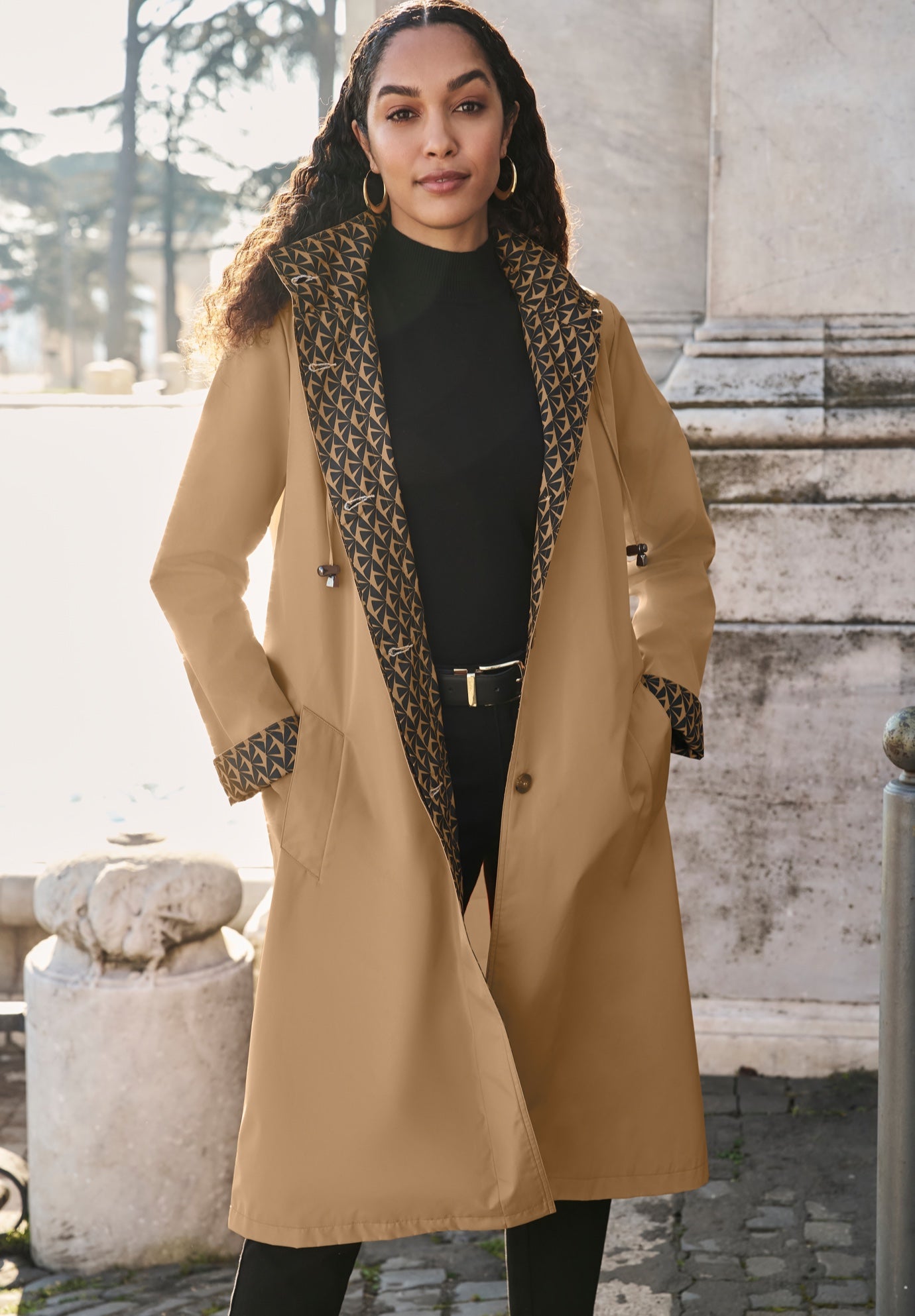 Contrast Hood Raincoat image number 0