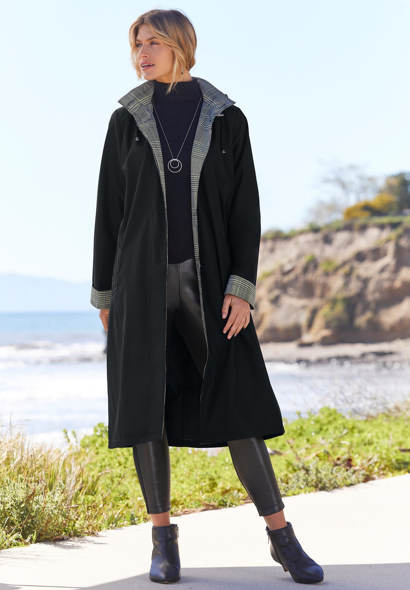 Contrast Hood Raincoat image number 0