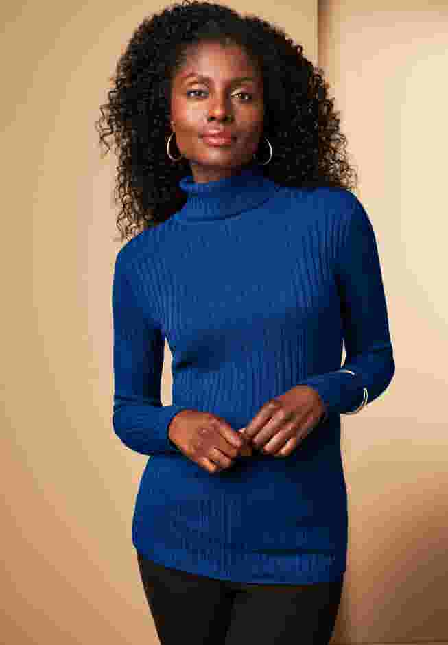 Ribbed Cotton Turtleneck Sweater image number 2