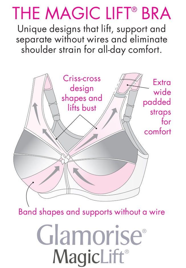 Glamorise® Magic Lift® Cotton Support Wireless Bra 1001 image number 3
