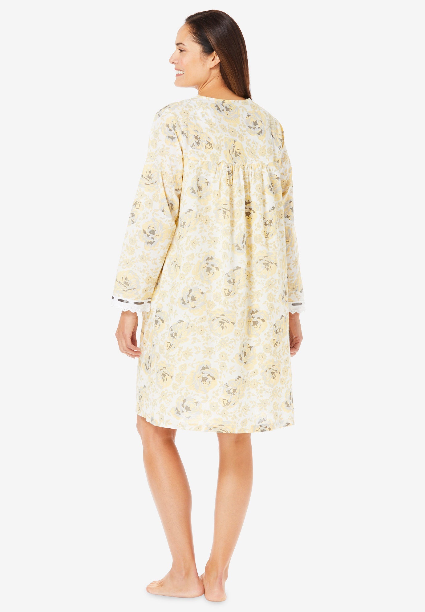 Short 2-Piece Cabbage-Rose Peignoir Set image number 1