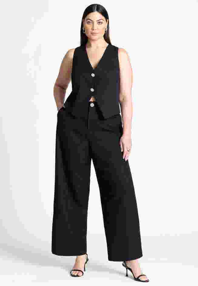 Crystal Button Straight Leg Pant image number 1