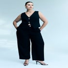 Crystal Button Straight Leg Pant image number null