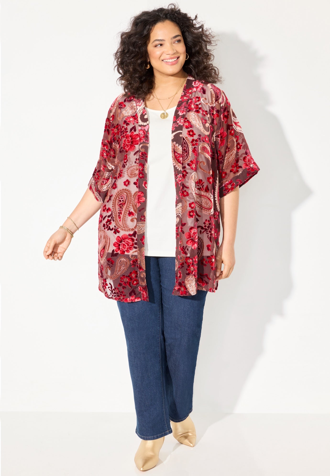 In-Vogue Velvet Kimono image number 0