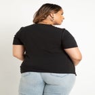 Draped Tee With Asym Hem image number null