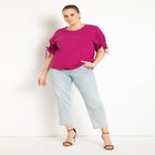 Shirred Sleeve Tee image number null