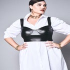 Faux Leather Bustier image number null