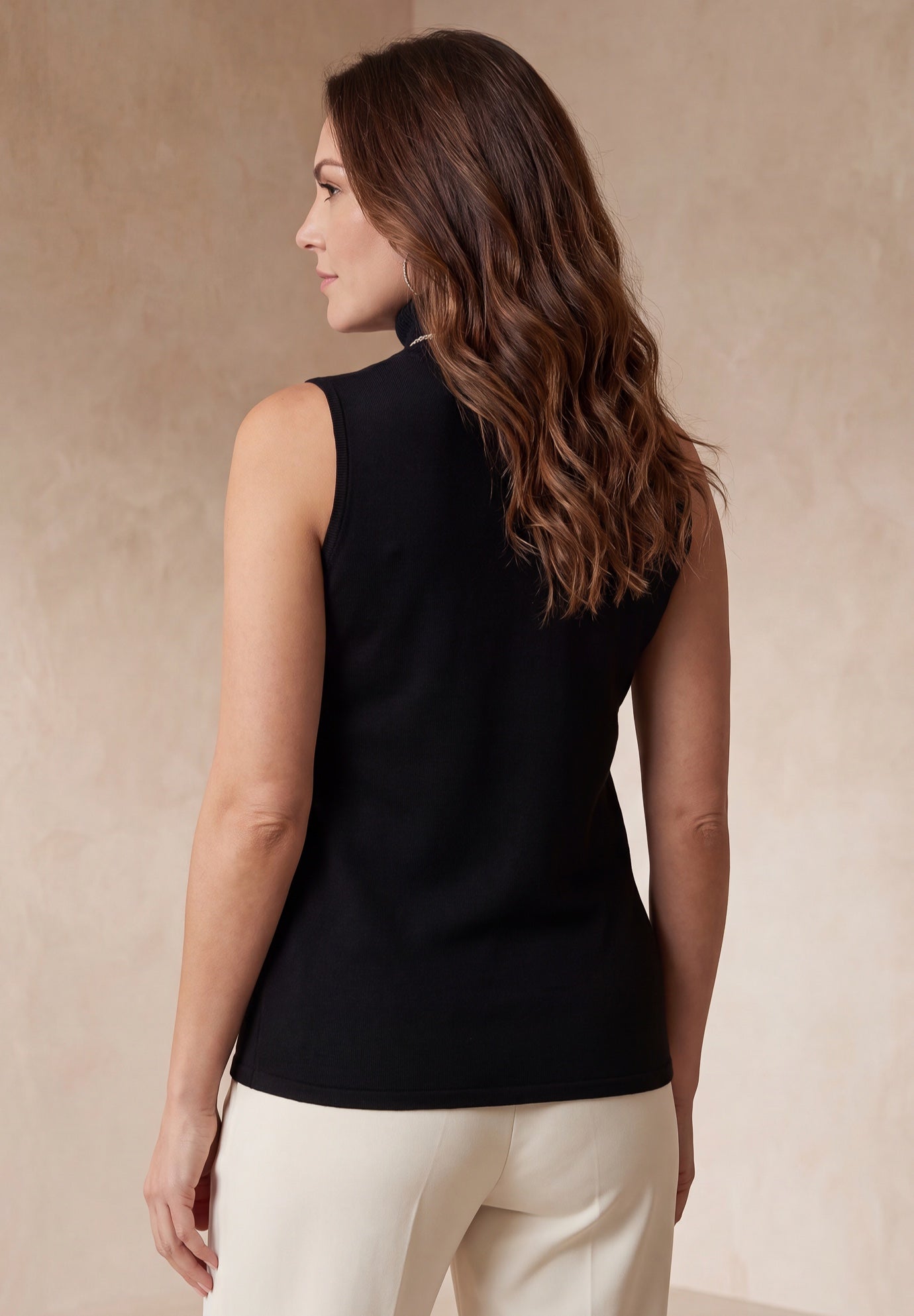 Carefree Cashmere Sleeveless Turtleneck Shell image number 2