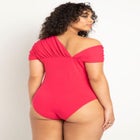 Draped Asym Neckline Bodysuit image number null