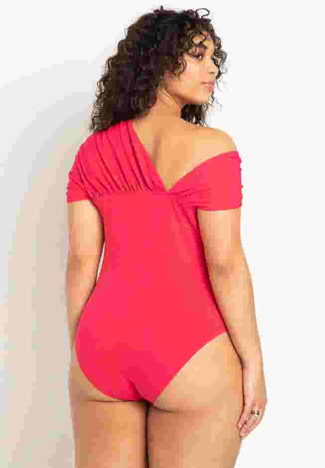 Draped Asym Neckline Bodysuit image number 2