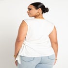 Tie Side Satin Tank image number null