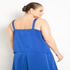 Satin Cowl Neck Tank image number null