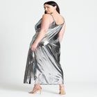 Metallic Cowl Dress image number null