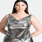 Metallic Cowl Dress image number null