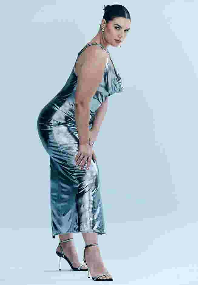 Metallic Cowl Dress image number 0