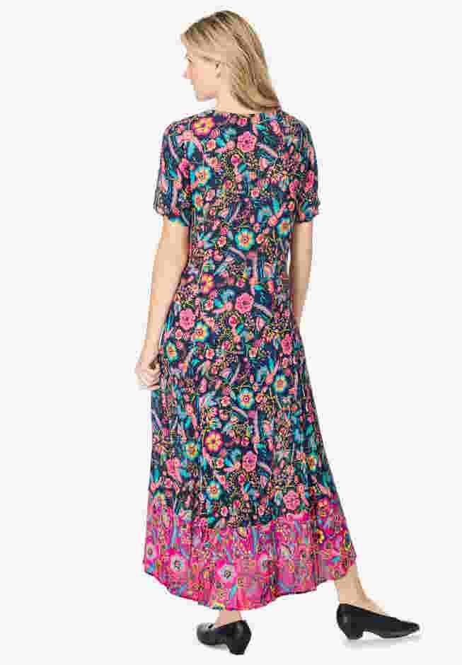 Short-Sleeve Crinkle Dress image number 1