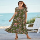 Short-Sleeve Crinkle Dress image number null