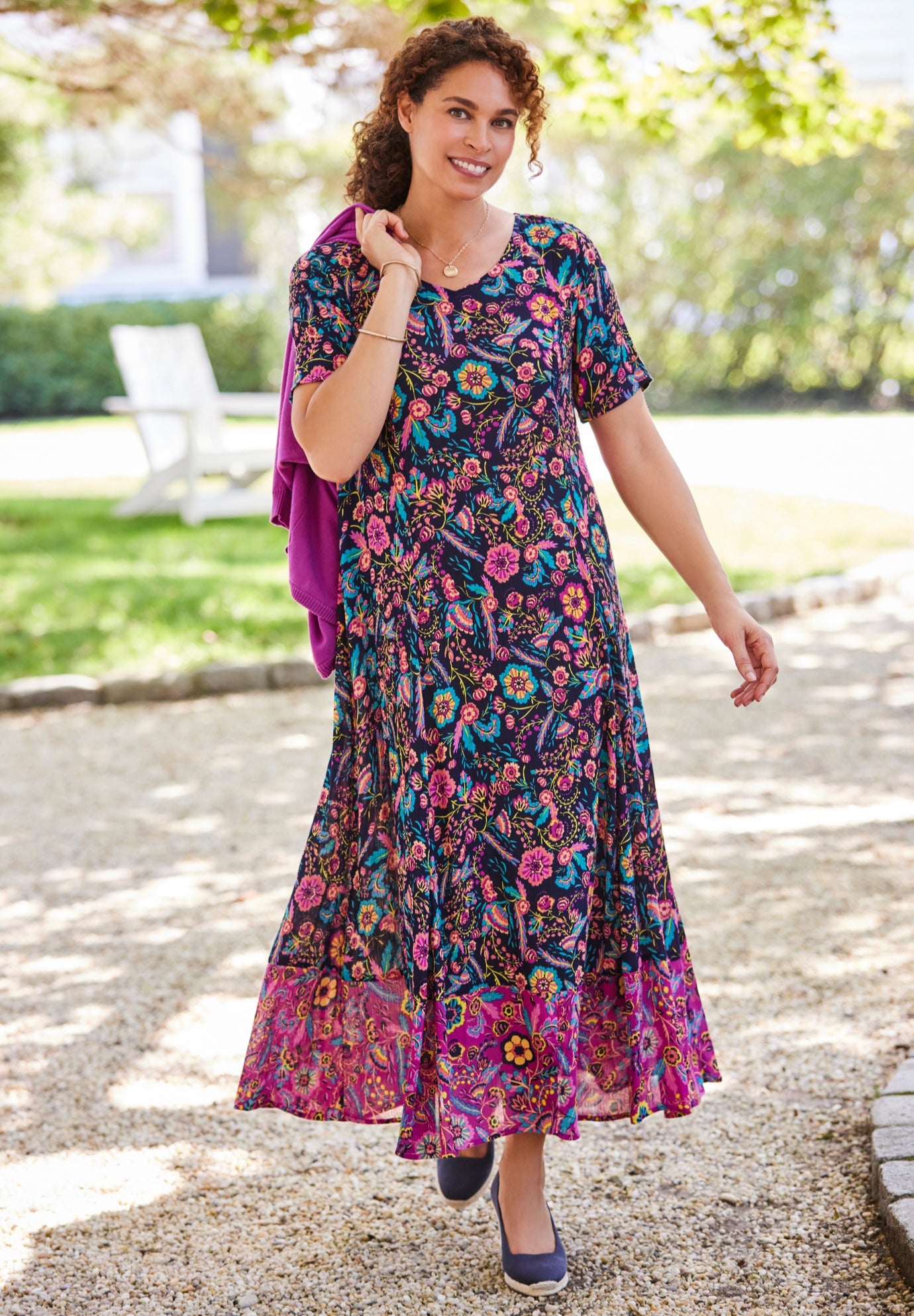 Short-Sleeve Crinkle Dress image number 0