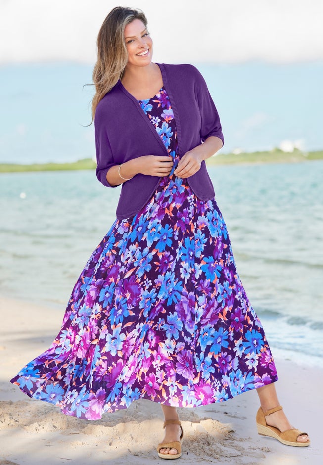 Short-Sleeve Crinkle Dress image number 0